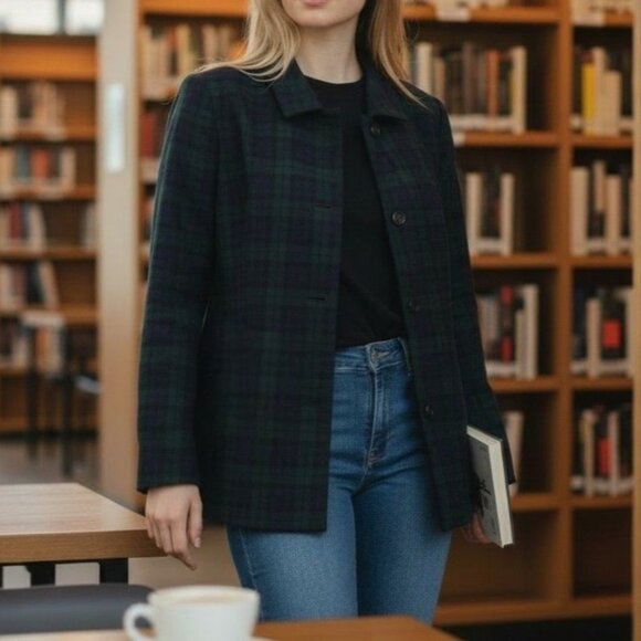 Pendleton Jackets & Blazers - Pendleton Blackwatch Plaid Wool Blazer Jacket Women 10 NWT Virgin Wool Classic